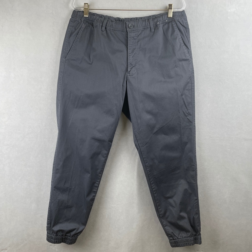 Uniqlo Jogger Pants Mens XL Dark Gray Elastic Waist Cotton Stretch Techwear Gorp